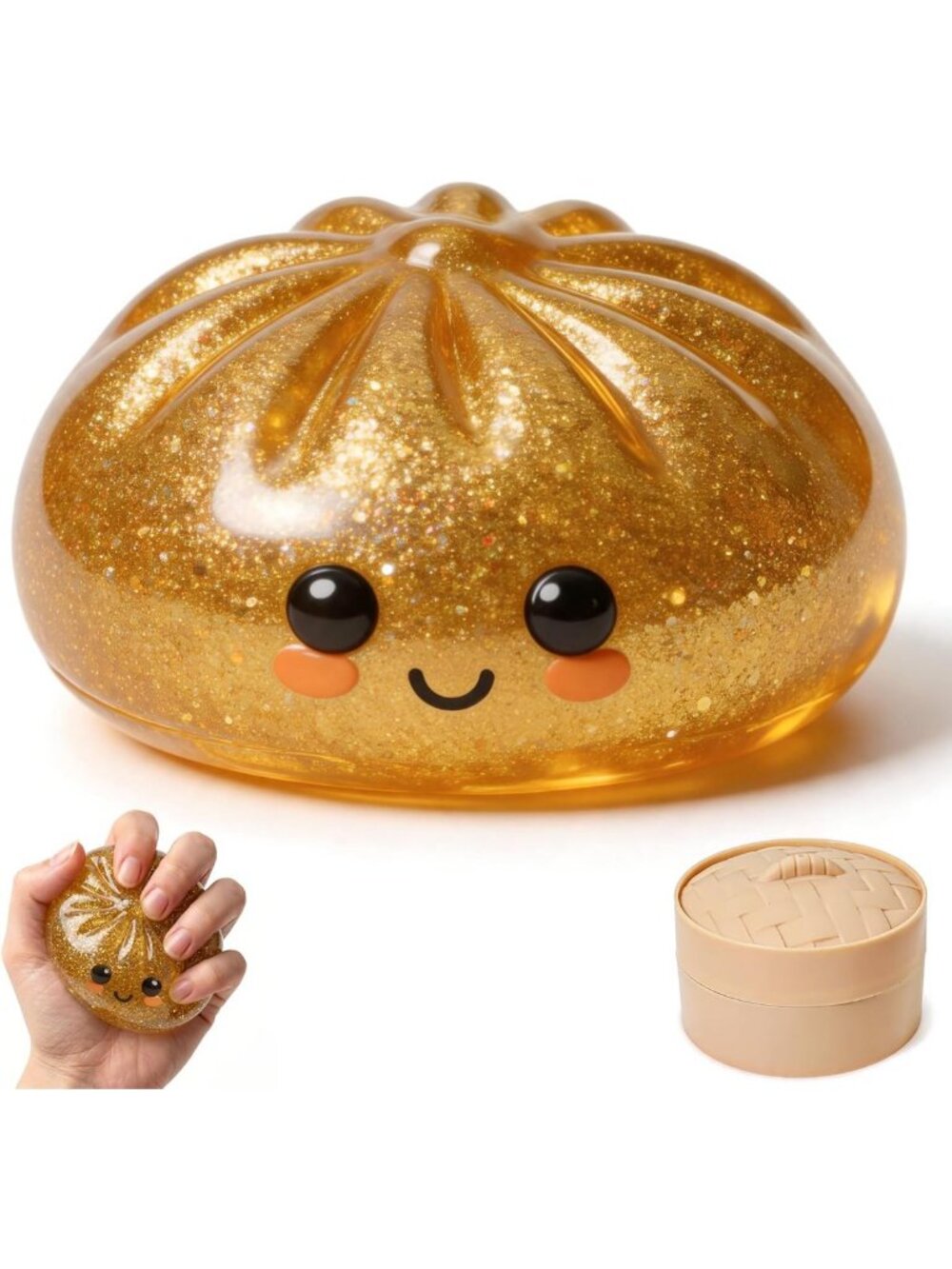 Colorful Glitter Dumpling Squishy Stress Balls - Fun Desk Toy & Mystery Box Gift